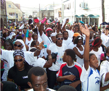 A section of the street party as it snaked its way through Kingstown.