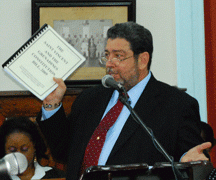 Prime Minister Dr. Ralph Gonsalves has announced that the constitution referendum will take place on November 25. (Photo: Lance Neverson)