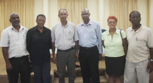 Committee members -- from left: Junior Bacchus, Sylvia Sutherland, Cools Vanloo, Jerry George, Jeanie Ollivierre, and Hugh Stewart.  (Photo: I-Witness News)